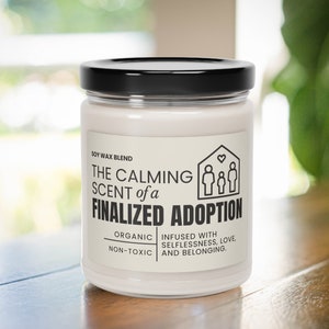 Bougie d'adoption finalisée Cadeaux adoptés Happy Gotcha Day Cadeau pour nouveaux parents Carte de faire-part pour le jour de l'adoption de la famille Reconstitution officielle de la famille Adoptée