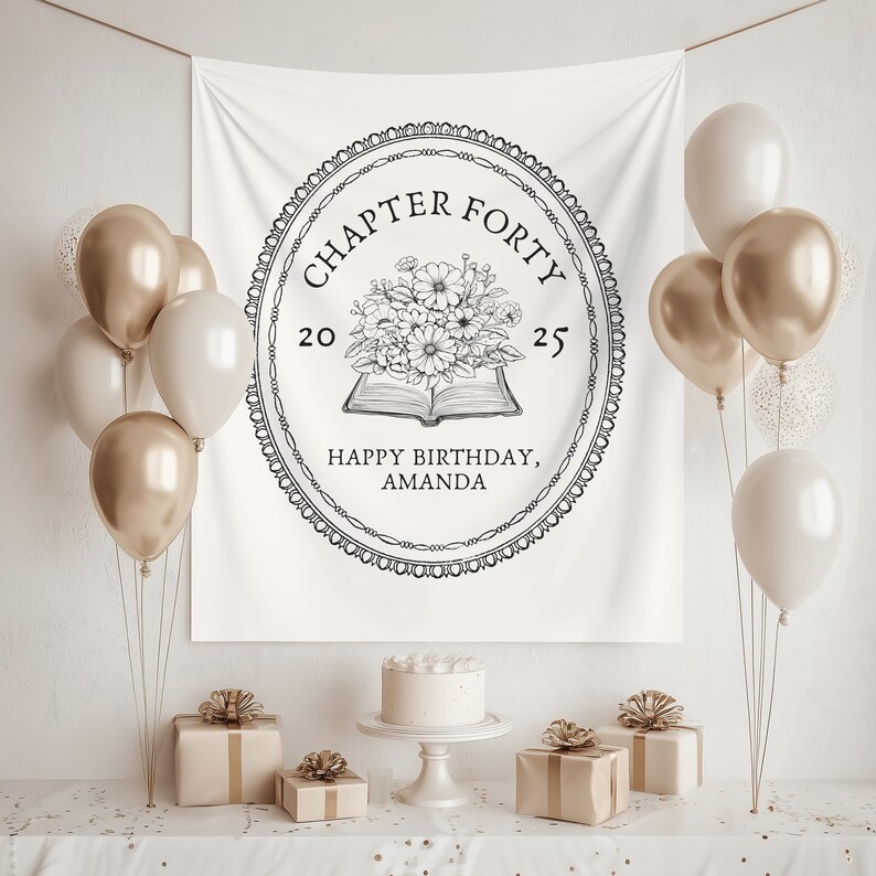 Chapter Forty Birthday Party Banner 40th Birthday Decorations for Men ...
