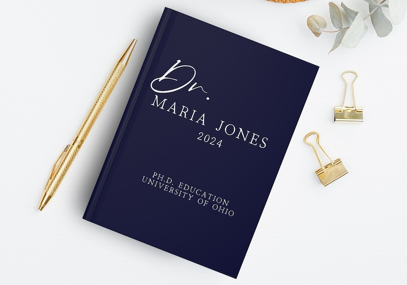 Finished phd graduation gift personalized journal notebook