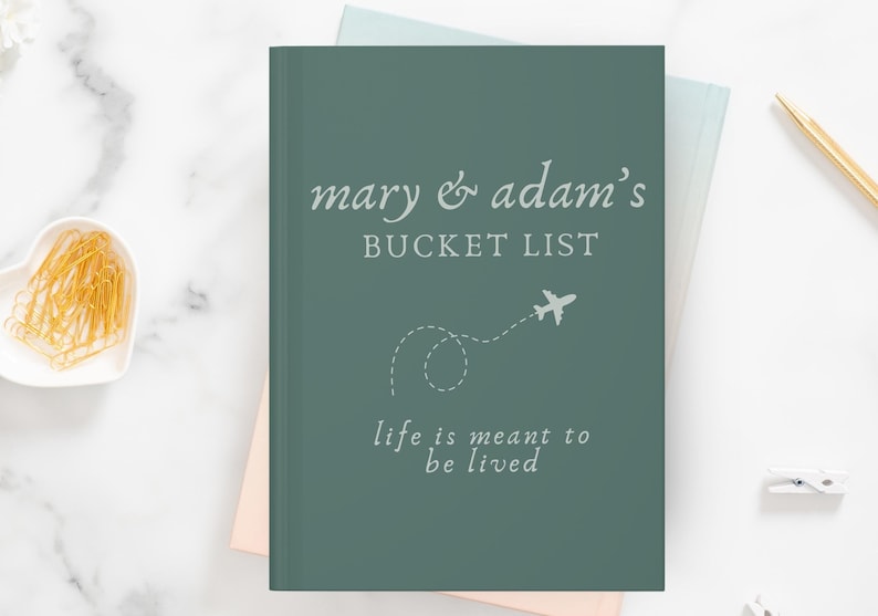 Custom Bucket List Journal Gift Personalized Couple Bucket List Picture ...