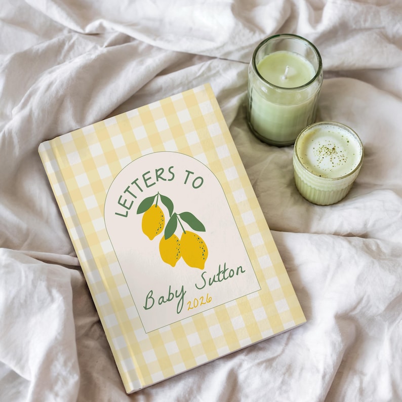 Lemon Baby Shower Guest Book Letters to Baby Ciao Baby Theme Sweet One Baby Shower Mom to Be Personalized Journal Birthday Letters Boy Girl image 2