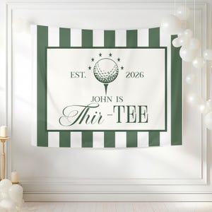 Banner 30e golfverjaardag: Let's Par-Tee Dertigste golffeest heren dames golfthema verjaardagsfeestje Thir-Tee golffeest afbeelding 2