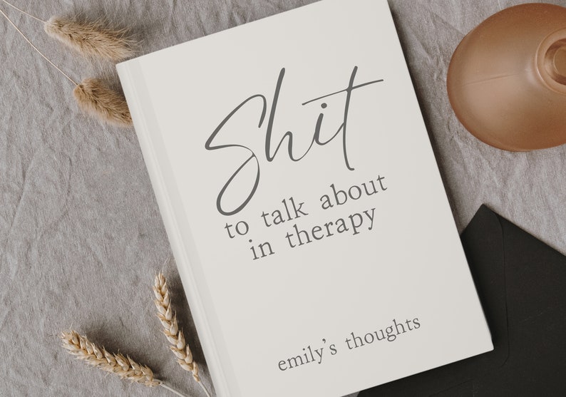 Personalized Therapy Notes Journal Mental Health Daily Check In Funny Anxiety Notebook Wellness Self Care Stress Relief Mood Tracker Gift