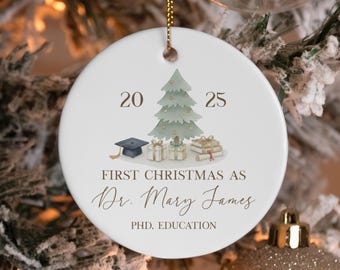 PhD Christmas Ornament Gift for Doctorate Graduation Doctoral Student Graduation Gifts PhD Student Christmas Ornament Dissertation Gift