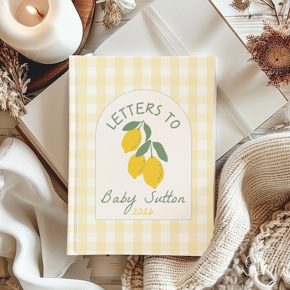 Lemon Baby Shower Guest Book Letters to Baby Ciao Baby Theme Sweet One Baby Shower Mom to Be Personalized Journal Birthday Letters Boy Girl