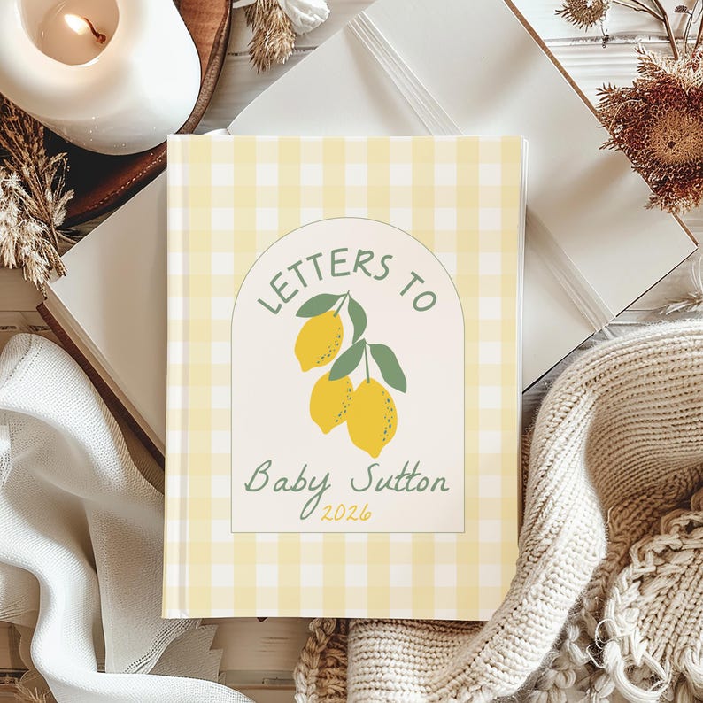 Lemon Baby Shower Guest Book Letters to Baby Ciao Baby Theme Sweet One Baby Shower Mom to Be Personalized Journal Birthday Letters Boy Girl image 1