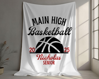 Personalized Basketball Blanket Senior Night Gift for Basketball Seniors Custom Blanket Graduation Gift Basketball Coach Mom End of Season