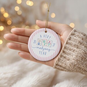 Mahjong-Weihnachtsschmuck: Individuelles Mahjong-Geschenk für Mama, Freundin, Gastgeberin, Gastgeschenk für den Mahjong-Club Bild 3