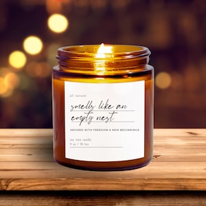 Empty nester soy wax candle gift empty nest club for parents graduating senior mom dad going to college going away school parents image 1