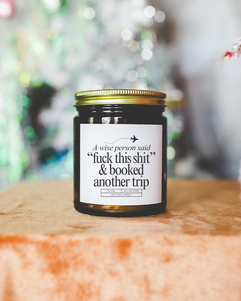 Travel Candle Gift Funny Adventure Candle Travel Lover Gift Planning Another Trip Candle Humorous Candle Travel Quote Travel Agent image 1