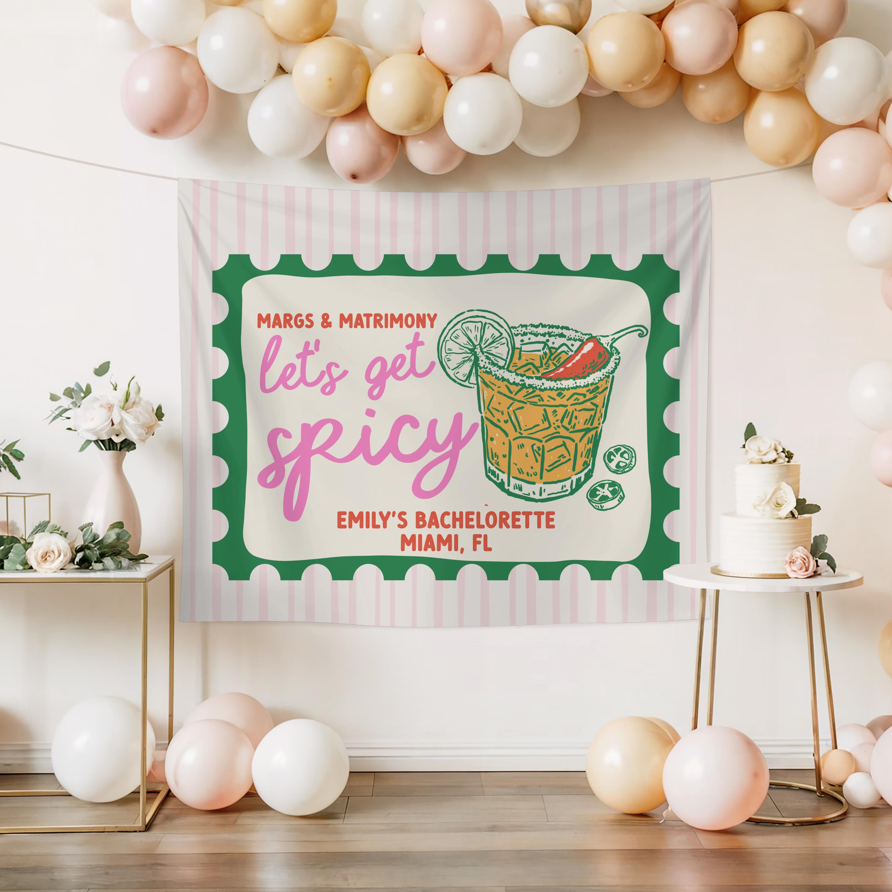 Spicy Margs and Matrimony Bachelorette Party Photo Backdrop ...