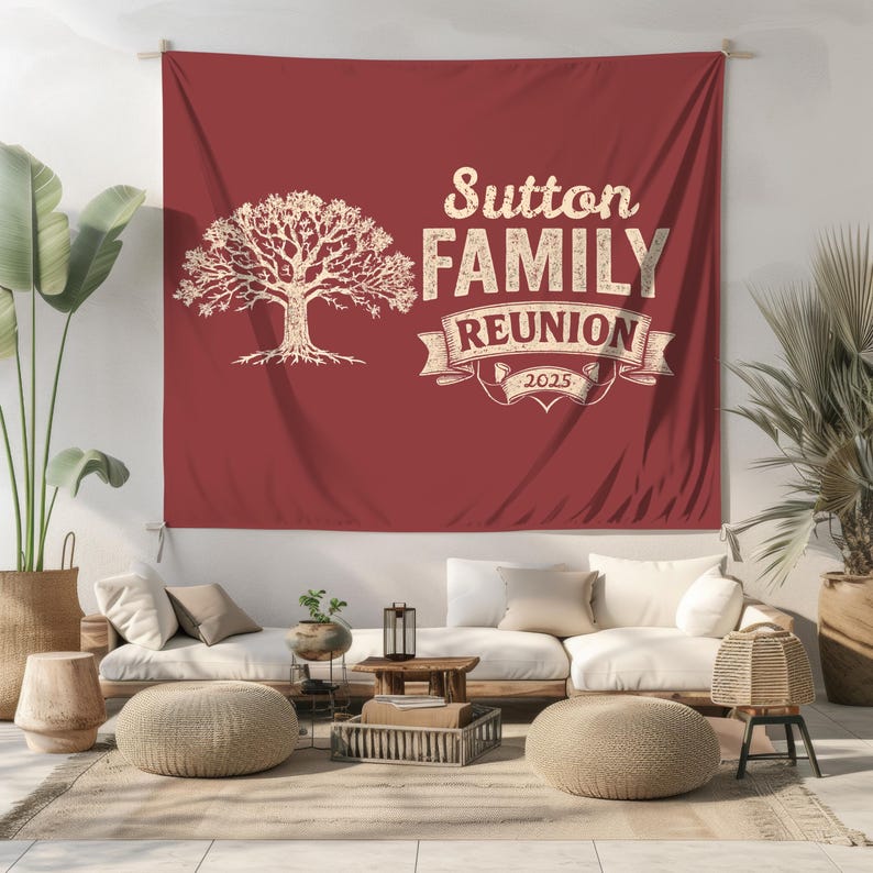 Custom Family Reunion Banner Personalized Family Vacation Backdrop ...