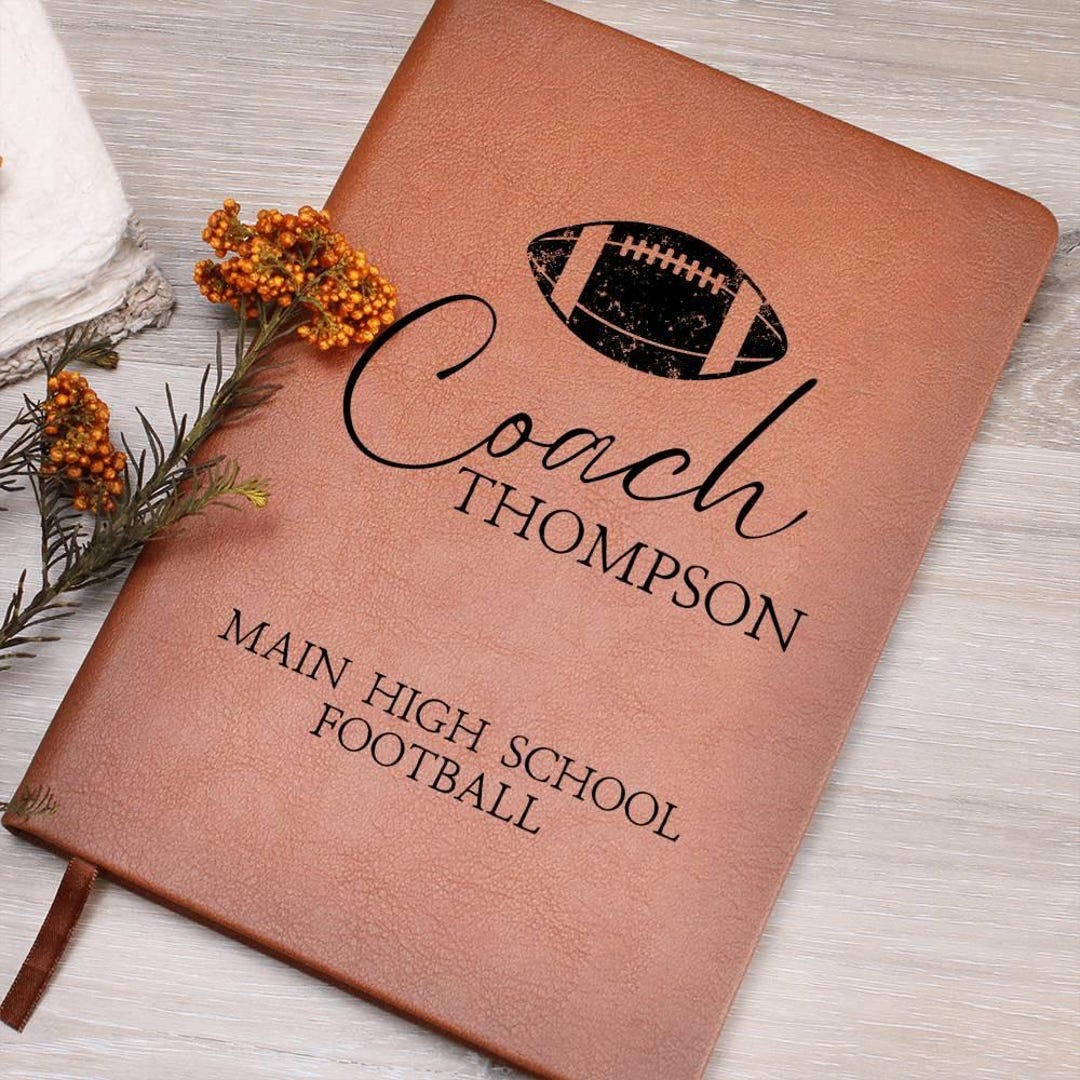 Football Coach Leather Notebook Personalized Gift Football Coaches End ...