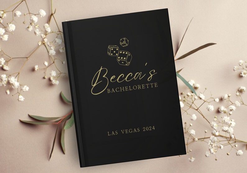 Bachelorette Party Guest Book Sign In Memory Book Customized with Bride Name