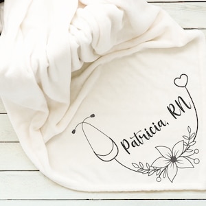 Personalized nurse blanket for graduation retirement coworker custom throw blanket for nursing student graduation new doctor gift for RN CNA