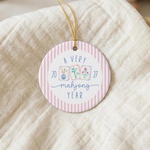 Mahjong-Weihnachtsschmuck: Individuelles Mahjong-Geschenk für Mama, Freundin, Gastgeberin, Gastgeschenk für den Mahjong-Club Bild 5
