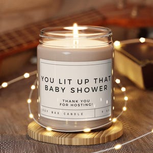 Baby shower gastvrouw bedankje, Baby shower coördinator waarderingskaars, Genderneutrale minimalistische baby shower host bedankt