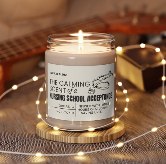 Nursing School Acceptance Candle Gift for Future Nurse Congratulations for Son Daughter Coworker Nursing Student Acceptance Gift RN APRN