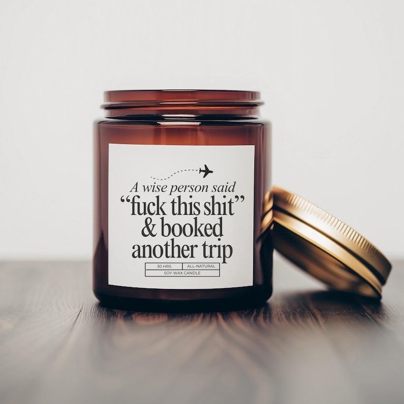 Travel Candle Gift Funny Adventure Candle Travel Lover Gift Planning Another Trip Candle Humorous Candle Travel Quote Travel Agent image 2