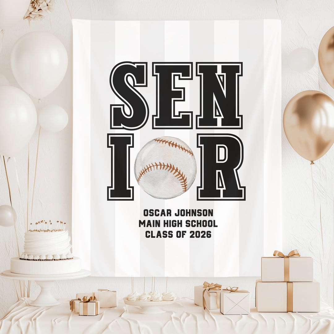 Custom Baseball Graduation Party Banner: Baseball Senior Party Backdrop ...