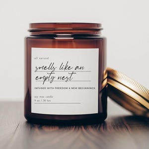 Empty nester soy wax candle gift empty nest club for parents graduating senior mom dad going to college going away school parents image 2