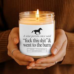 Funny Horse Lover Candle Gift for Equestrian Horse Rider Barn Animal Lover Gifts Day at the Barn
