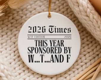 Funny WTF 2026 Christmas Ornament WTF Gift Funny Liberal Democrat Gifts Anti Trump Christmas Ideas Coworker White Elephant Gifts