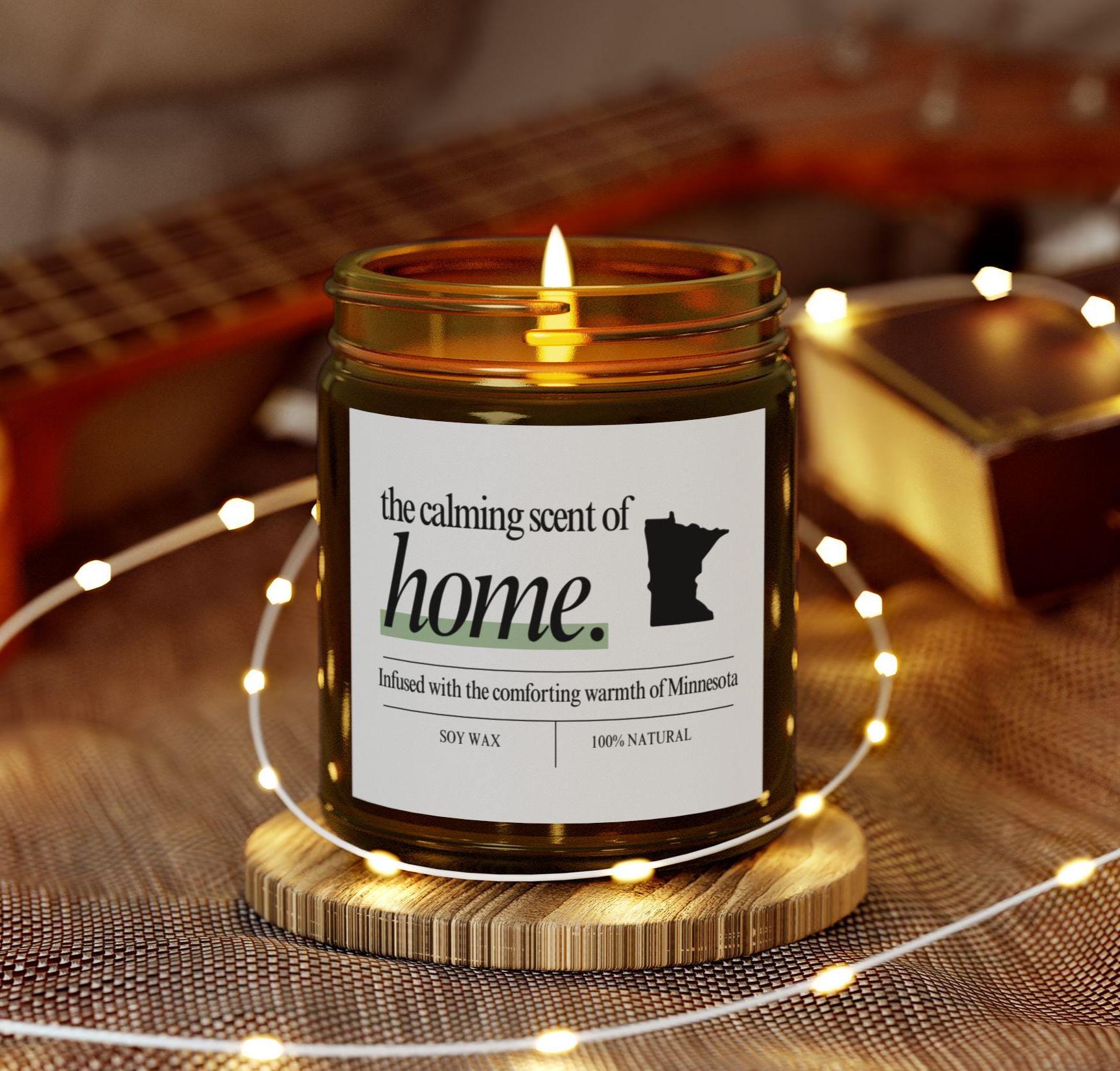 Minnesota Candle Smells like Home Gift Moving to Minnesota Housewarming Going Away Gifts Friend Moving Homesick Gifts New House Apartment