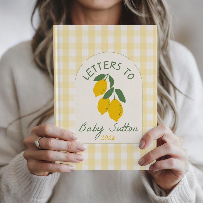Lemon Baby Shower Guest Book Letters to Baby Ciao Baby Theme Sweet One Baby Shower Mom to Be Personalized Journal Birthday Letters Boy Girl image 6