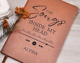 Custom Lyric Journal Personalized Songwriters Notebook Musician Song Diary Lyrical Writer Journal Writing Music Notebook Songs Inside Head