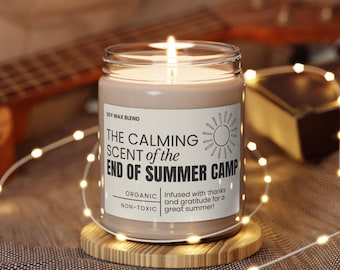 Regalo de agradecimiento del maestro consejero del campamento de verano, regalo de vela de fin de campamento de verano, vela de enfermera de campamento, regalos de empleado del director de campamento, maestro de verano