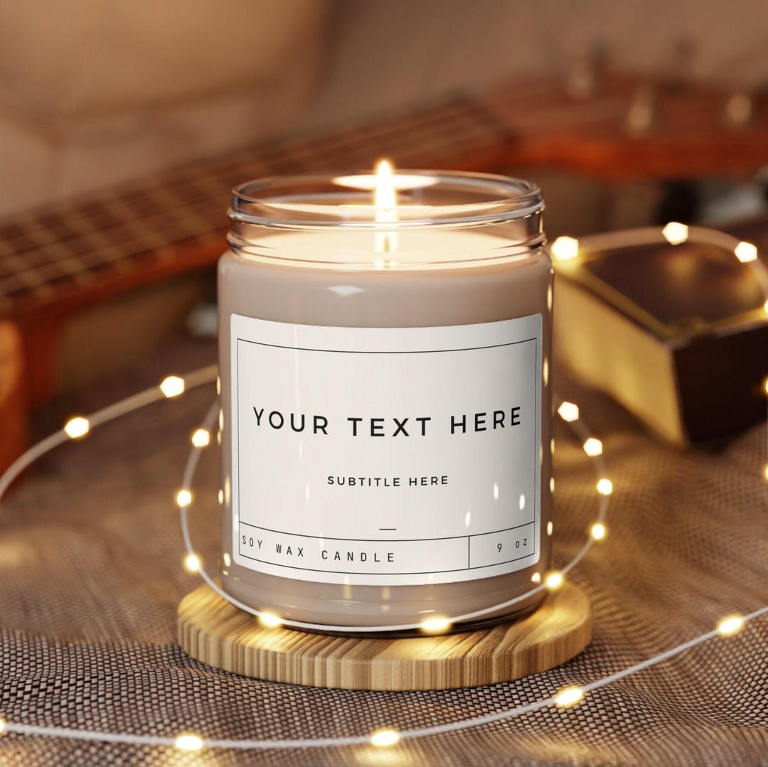 Custom Soy Candle Blank Label Candles Create Your Own Candle Label ...