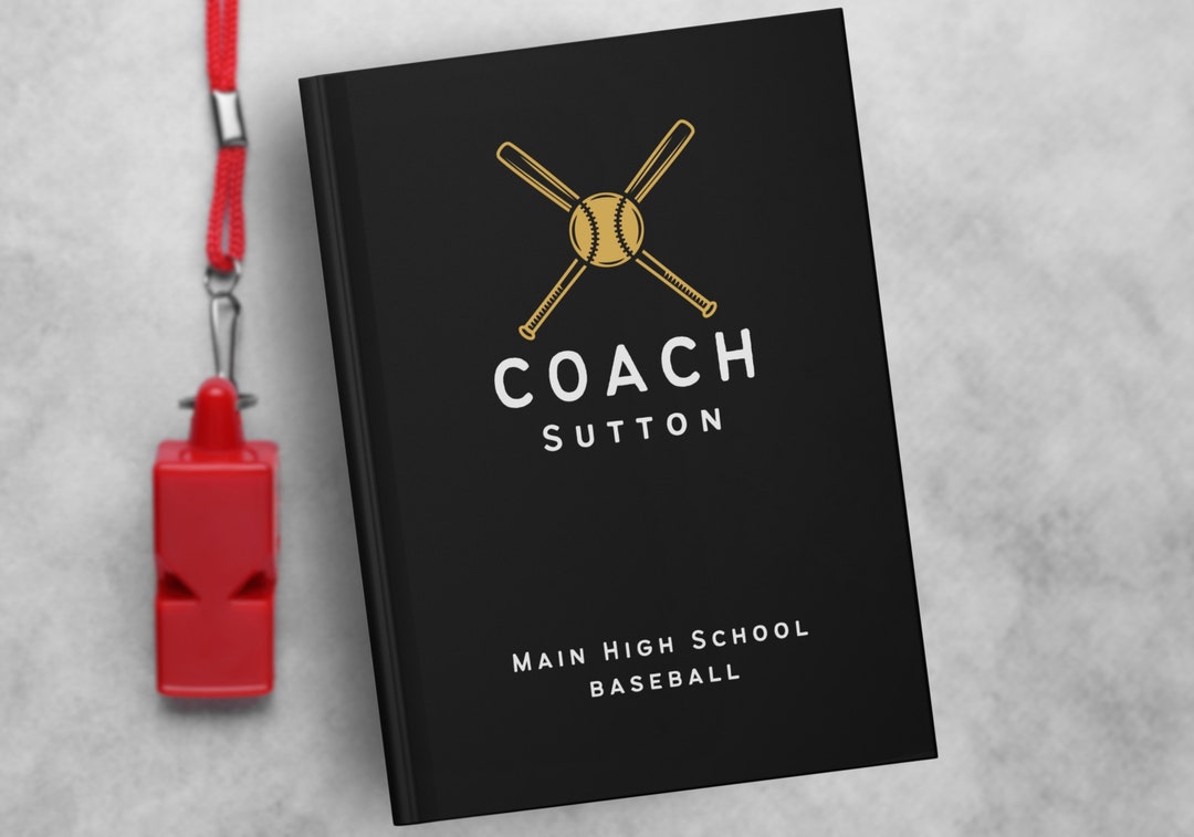 Baseball Coach Hardcover Notebook Personalized Gift for Baseball ...