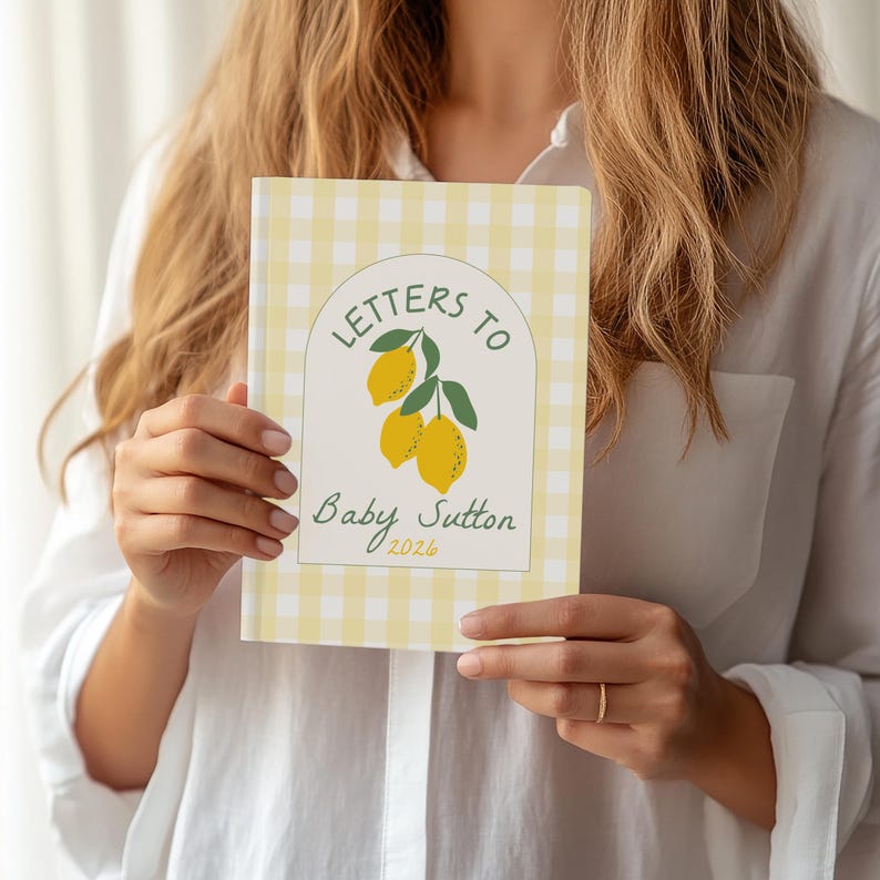Lemon Baby Shower Guest Book Letters to Baby Ciao Baby Theme Sweet One Baby Shower Mom to Be Personalized Journal Birthday Letters Boy Girl image 3