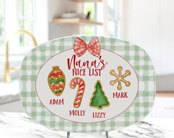 Assiette à biscuits de Noël personnalisée grand-mère dans un plateau personnalisé pour petits-enfants assiette grand-mère des fêtes souvenir de Noël Gigi cadeaux grand-mère