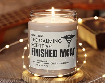 Regalo de vela de aceptación de la escuela de medicina MCAT, regalo de la escuela de premedicina, regalo de solicitud de la escuela de medicina, regalo de la escuela de medicina, regalo de felicitaciones