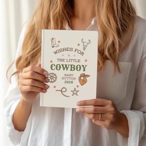 Cowboy Baby Shower Guest Book Letters to Baby Wild West Theme Sweet One Baby Shower Mom to Be Personalized Journal Birthday Letters image 8