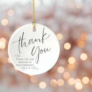 Lector de bodas gracias adorno de regalo mensaje personalizado regalo para la ceremonia lector regalo para lector amigo gracias lectura de tarjetas en la boda