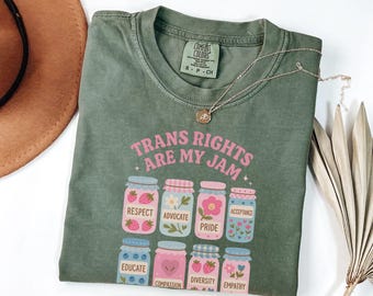 Transrechten zijn mijn Jam Comfort kleuren Shirt Transgender Pride Tshirt Subtiele Pride Protect Trans Folks LGBTQ Pride Gifts Blue Pink Trans