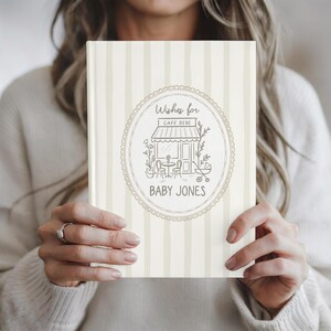 Cafe Bebe Baby Shower Guest Book Custom Parisian Cafe Theme Baby Shower Keepsake French Coffee Letters to Baby Book Gender Neutral Shower image 2