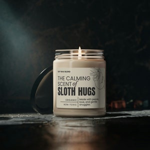Sloth soy wax candle gift, Sloth gifts, Animal lover gift, Zoo gift, Zoologist gifts, Cute animal gifts, Sloth lover gift, Soy wax candle image 2