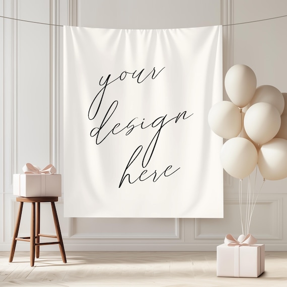 Custom Tapestry Banner Birthday Party Baby Shower Graduation Party Bridal Shower Retirement Party Bachelorette Personalized Photo Backdrop
