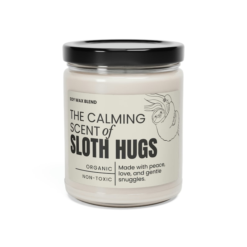 Sloth soy wax candle gift, Sloth gifts, Animal lover gift, Zoo gift, Zoologist gifts, Cute animal gifts, Sloth lover gift, Soy wax candle image 3