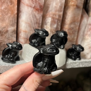 Obsidian Dragon Crystal Carving