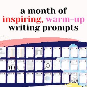 31 indicaciones de escritura creativa: un mes de plantillas e ideas imprimibles. Hojas de trabajo descargables para escritores. Aviso del diario, recursos didácticos
