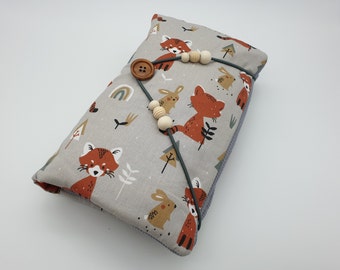 Diaper bag, diaper bag with foxes, large diaper bag with practical closure