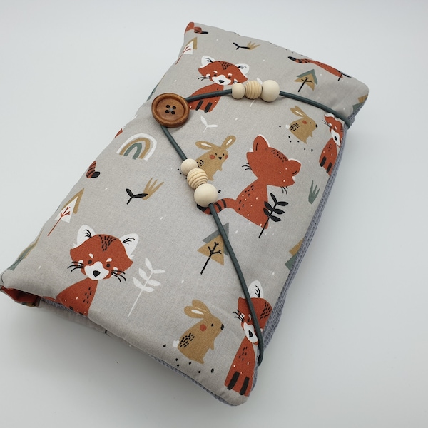 Diaper bag, diaper bag with foxes, large diaper bag with practical closure