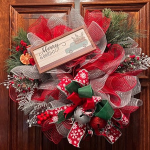 Silver and red wreath