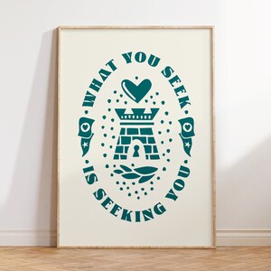 What You Seek Poster, Retro Wall Decor, Quote Print, Forest Green Art, Typographic Printable, Digital Download Print, Illustration Large