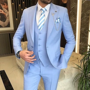 Buy Light Blue Slim Two Button Suit Jacket from the Next UK online